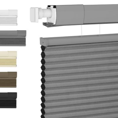 BERISSA Top Down Bottom Up Cordless Cellular Shades No Tools No Drill Blinds for Windows Shades for Indoor Windows Easy to Install,26" W x 44" H (100% Blackout) Light Gray