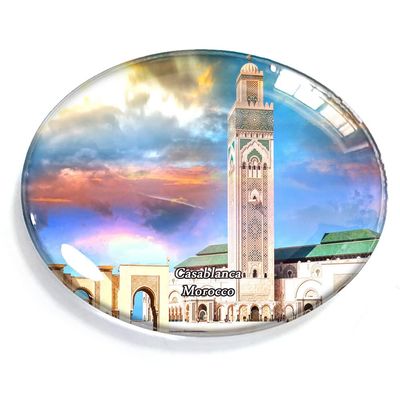 Casablanca Morocco Magnet Fridge Refrigerator Freezer Magnet Sticker Souvenir Decorations Oval Crystal Magnet Kitchen Whiteboard