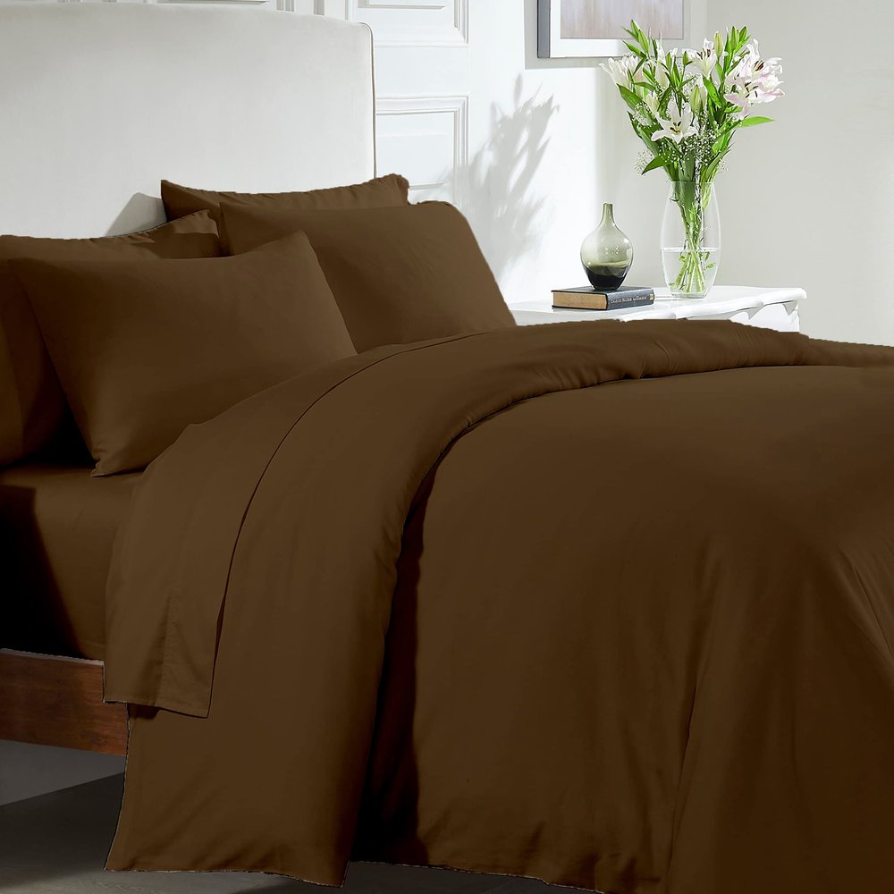 All Star Linen Oversize Queen Duvet Cover Set 1PCS Hidden Zipper Closure, 100% Egyptian Cotton Ultra Soft Light Weight Chocolate Duvet Cover Oversize Queen (98 x 98)