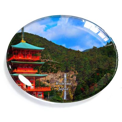 Kumano Japan Magnet Fridge Refrigerator Freezer Magnet Sticker Souvenir Decorations Oval Crystal Magnet Kitchen Whiteboard