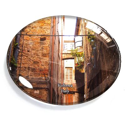 Volterra Italy Magnet Fridge Refrigerator Freezer Magnet Sticker Souvenir Decorations Oval Crystal Magnet Kitchen Whiteboard