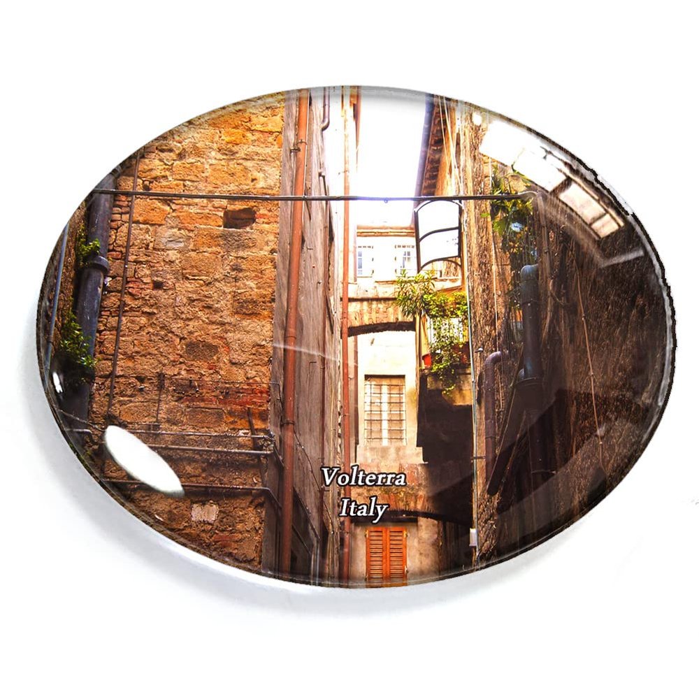 Volterra Italy Magnet Fridge Refrigerator Freezer Magnet Sticker Souvenir Decorations Oval Crystal Magnet Kitchen Whiteboard