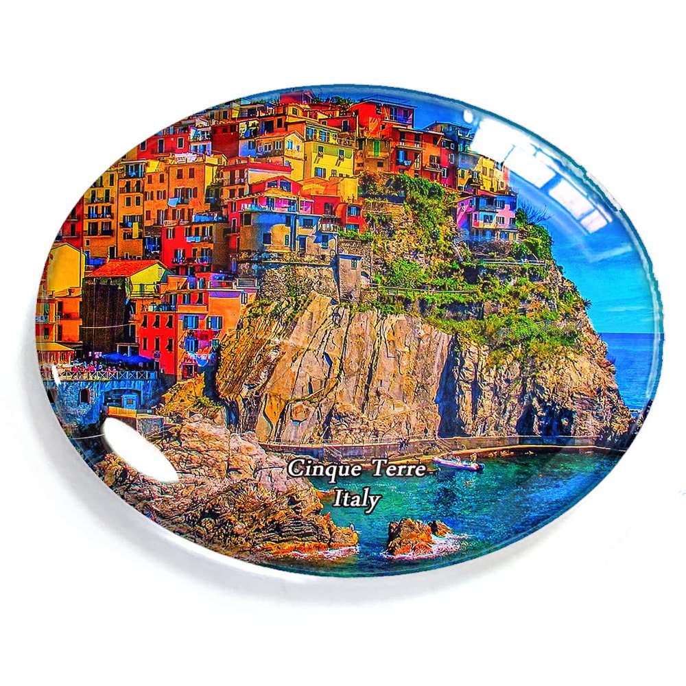 Cinque Terre Italy Magnet Fridge Refrigerator Freezer Magnet Sticker Souvenir Decorations Oval Crystal Magnet Kitchen Whiteboard