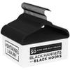 Fontaines Luxury Kid's Black Velvet Felt Non Slip Clothes Hangers 50 Pack - Ultra Slim & Space Saving - Heavy Duty Swivel Black Hook for Children's Clothing, Shirt, Dress, Skirt & Pants Organization view 1