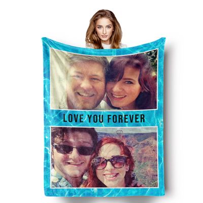 Custom Blankets with Photos Personalized Picture Collage Blanket Soft Using My Own Photos Custom Gifts for Christmas Family Friends Couple Gifts - 40"50"
