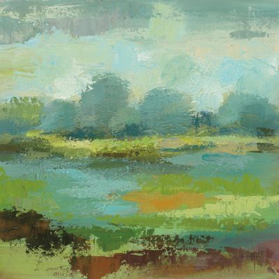 ART.COM Wall Art Prints Windsor Blue Field II by Silvia Vassileva, Scenic Decor, 16" x 16"