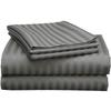 Little Bird Full XL Size- Dark Grey Stripe 520 TC 4 Piece Giza-Egyptian-Dreams-Set-My-Sheet-&-Pillow Silky Satin Breathable Giza Cotton Sheets Set, 15 Inch Deep Pocket view 1