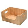 MobileVision Bamboo Storage Box with Open Front Stackable Bin Organizer to use in closets, bedrooms, kitchens, home & office, 14 x 11 x 6.5 inches view 1