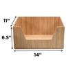 MobileVision Bamboo Storage Box with Open Front Stackable Bin Organizer to use in closets, bedrooms, kitchens, home & office, 14 x 11 x 6.5 inches view 2