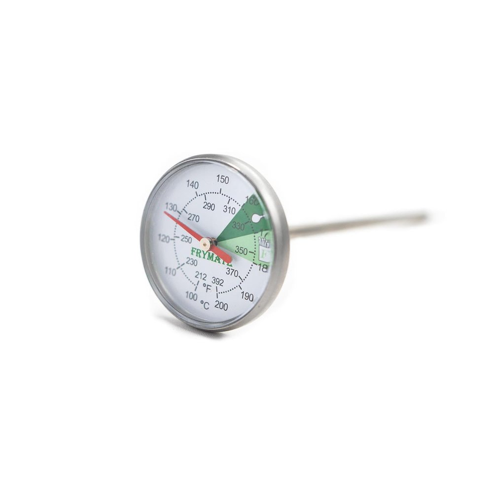 Frymate Commercial Deep Fryer Thermometer with Dial Thermometer, 5" Stainless Steel Stem 1.25" Dial Display Meat Chicken Fries