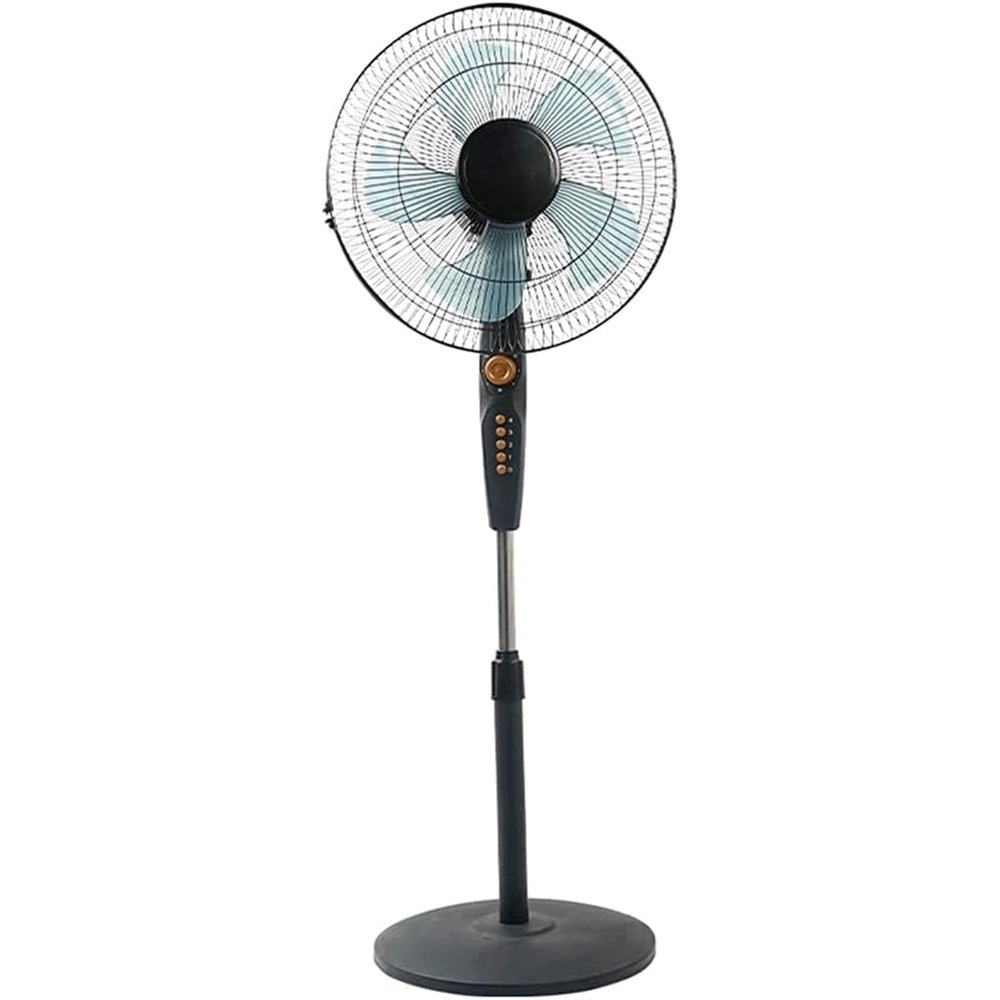 ZUMAHA Vertical 3 Speed Setting Floor Fan, Wide Angle Oscillating Fan with 5 Large Blades, Standing Fan 1H Timer, Home Pedestal Fan Adjustable