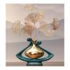 AOPPLSOT Green and Gold Ceramic Vase, Modern Aesthetic Room Decor, Flower Vase for Table Decoration Wedding, Living Room,Office,Bedroom Decoration,B Green view 1