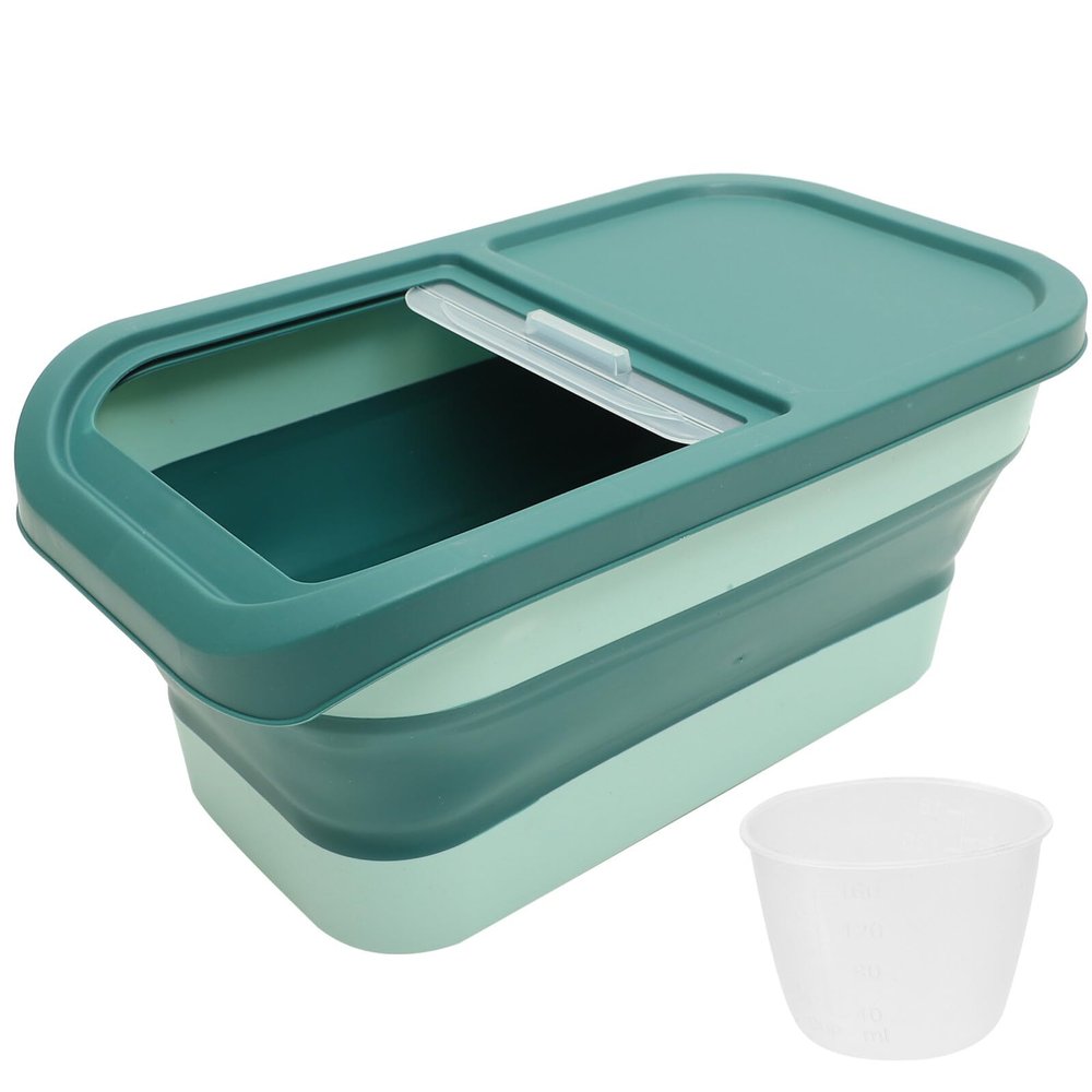 Alipis Household Rice Container Multi-functional Kitchen Grain Dispenser Sliding Lid Nordic Style Cereal Storage Box Design for Rice Flour Soybeans and Coarse Cereals