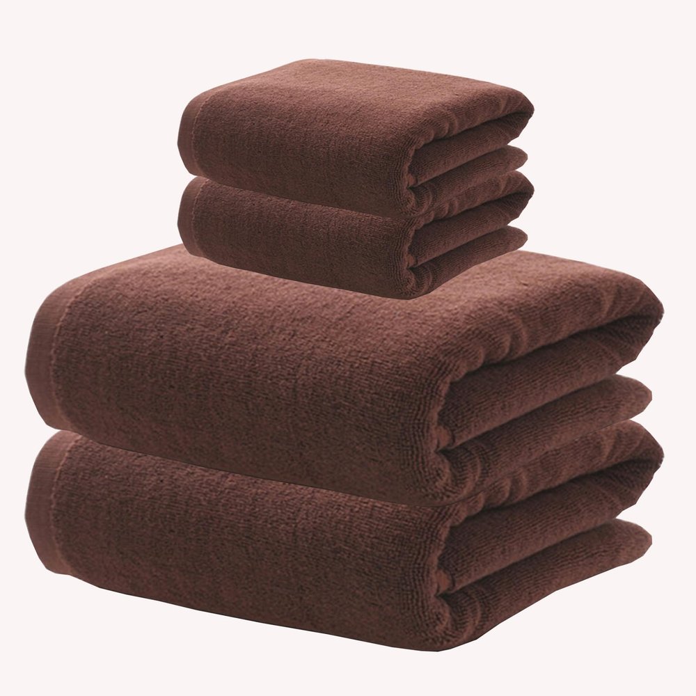 AOKLEY Bath Towels Set of 4, 2 Bath Towels 2 Washcloths for Bathroom, Shower Towels Large 100% Ring Spun Cotton 600GSM Lightweight and Highly Absorbent Quick Drying Towels, Perfect for Daily Use