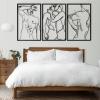 ICEWQOQU Modern Masculine Men Love 3 Piece Metal Line Art Wall Decor, Gay Couple Metal Wall Art, Maximalist Decor, Couples Wall Decor Bedroom, Living Room (47" x 23.6" / 120 x 60 cm, white) view 2