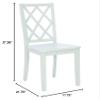 Linon Nico Wood Side Chair Lattice Back Design in Crisp Mint Green Finish view 3