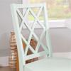 Linon Nico Wood Side Chair Lattice Back Design in Crisp Mint Green Finish view 4