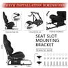 Supllueer Racing Rear Seat Stand for Steering Wheel Mount to Expand into Gaming Simulator Cockpit with Black Double Locking Slides Ergonomic Breathable Driving Race Chair Fit for Marada, Minneer view 2