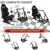 Supllueer Racing Rear Seat Stand for Steering Wheel Mount to Expand into Gaming Simulator Cockpit with Black Double Locking Slides Ergonomic Breathable Driving Race Chair Fit for Marada, Minneer view 4