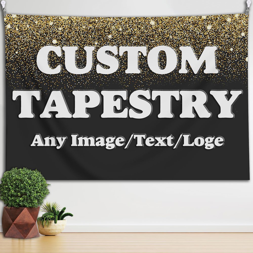 Custom Tapestry with Photo Customized Christmas Birthday Gifts Personalized Tapestry Wall Hanging Backdrop for Bedroom 126x71 inch Horizontal