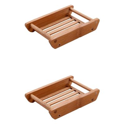 2Pcs Box Wooden soap Tray Bathtub soap Dish Bathtub Trays for tub Sponge Holder Travel Body wash Bamboo take a Bath