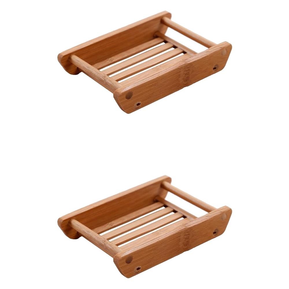 2Pcs Box Wooden soap Tray Bathtub soap Dish Bathtub Trays for tub Sponge Holder Travel Body wash Bamboo take a Bath