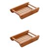 2Pcs Box Wooden soap Tray Bathtub soap Dish Bathtub Trays for tub Sponge Holder Travel Body wash Bamboo take a Bath view 1