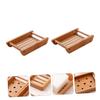 2Pcs Box Wooden soap Tray Bathtub soap Dish Bathtub Trays for tub Sponge Holder Travel Body wash Bamboo take a Bath view 2
