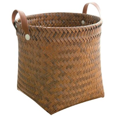 Alipis Imitation Rattan Woven Storage Basket Household Organizer for Sundries Retro Style Decor Versatile Desktop Finishing Basket for Office Kitchen Bathroom Bedroom