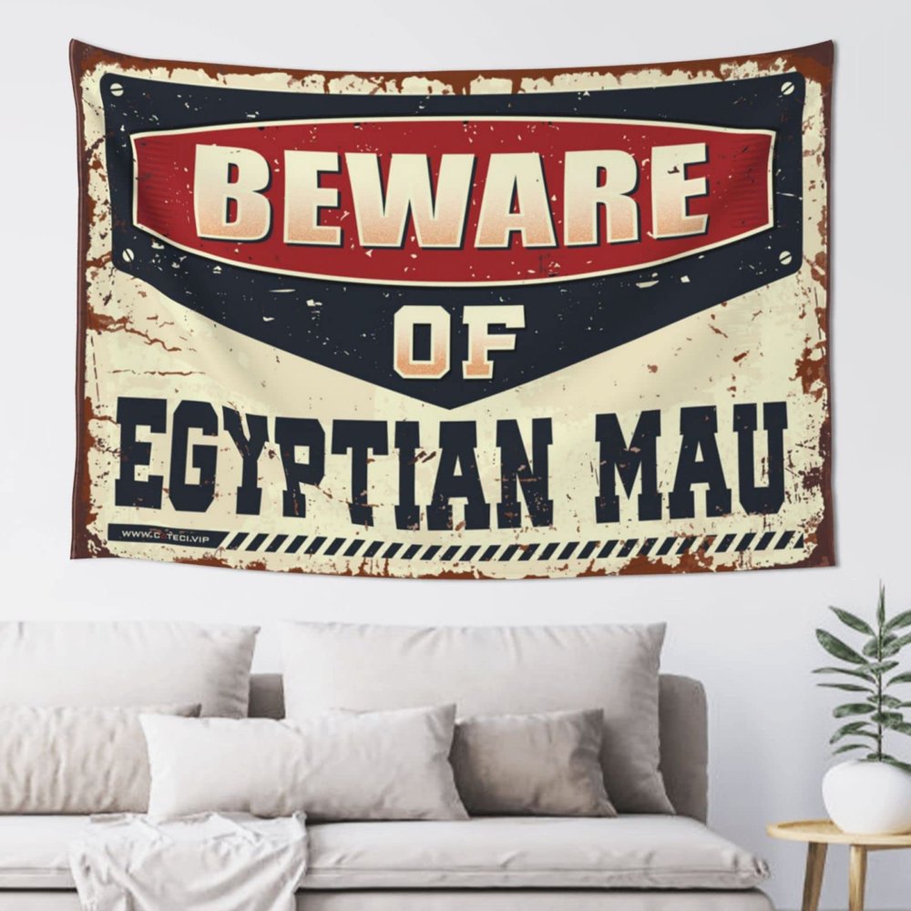 Abipuir Stuff For Boys Room Beware Of Egyptian Mau Tapestry Tapestry Aesthetic Tapestry Aesthetic (Size : 75X100CM)