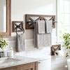 Autumn Alley Farmhouse Toilet Paper Holder, Towel Ring for Bathroom, Farmhouse Towel Rack Holder Set, 3PCS, Wall Mount for Farmhouse Bathroom Decor and Accessories, Rustic Wooden, Brown view 2