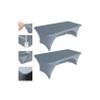 Eurmax USA 2-Pack Spandex Table Cover 6 ft. Fitted 30+ Colors Polyester Tablecloth Stretch Spandex Table Cover-Table Toppers,6 FT Table Cover Open Back (Silver Gray) view 1