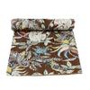 Handmade Pure Cotton Brown Color Kantha Quilt, Traditional Look Bed Spread, Bed Cover, Kantha Gudri (Queen Size 90" x 108") view 1