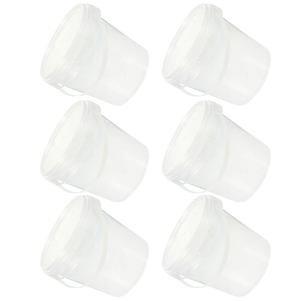 Alipis 6-Pack Food-Grade Ice Storage Bucket Lids Reusable Plastic Containers for Home Hotel Restaurant Dessert Shop