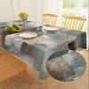 Abstract Marble Geometry Tablecloth Rectangle Table Cloths 60 x 84, Waterproof Tablecloth Wrinkle Free Table Cloth Table Cover for Outdoor Indoor Kitchen Dinning Tabletop Ombre Blue Brown Modern Art view 2