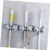 Cabilock 5 Position 6 Hook Mop Broom Wall Mount Holder Space-saving Brush Organizer Storage Rack view 2
