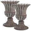 HOMSFOU 2pcs Cemetery Memorial Vase Outdoor Table Decor Pillar Planter Artifical Arrangement Wedding Plants Cemetery Vase Iron Child Bouquet European Style view 1