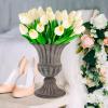 HOMSFOU 2pcs Cemetery Memorial Vase Outdoor Table Decor Pillar Planter Artifical Arrangement Wedding Plants Cemetery Vase Iron Child Bouquet European Style view 2