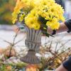 HOMSFOU 2pcs Cemetery Memorial Vase Outdoor Table Decor Pillar Planter Artifical Arrangement Wedding Plants Cemetery Vase Iron Child Bouquet European Style view 4