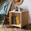 KWOKING Modern Style Open Back Bookshelf Wood Bookcase Office Bedside Table Mini Small Ultra-Narrow Simple Economical Wooden Lattice Nordic Pine Wood Coffee Table Natural 15.7" L x 15.7" W x 18.3" H view 1