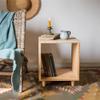 KWOKING Modern Style Open Back Bookshelf Wood Bookcase Office Bedside Table Mini Small Ultra-Narrow Simple Economical Wooden Lattice Nordic Pine Wood Coffee Table Natural 15.7" L x 15.7" W x 18.3" H view 3