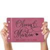 Wedding Guest Book, Personalized Leather Guest Book for Bride & Groom | Pink | Customized Signing, Registry Book for Visitors, Bridal Shower, Party - 60 Pages - D3 view 2