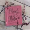 Wedding Guest Book, Personalized Leather Guest Book for Bride & Groom | Pink | Customized Signing, Registry Book for Visitors, Bridal Shower, Party - 60 Pages - D3 view 3