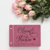 Wedding Guest Book, Personalized Leather Guest Book for Bride & Groom | Pink | Customized Signing, Registry Book for Visitors, Bridal Shower, Party - 60 Pages - D3 view 4