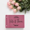 Wedding Guest Book, Personalized Leather Guest Book for Bride & Groom | Pink | Customized Signing, Registry Book for Visitors, Bridal Shower, Party - 60 Pages - D8 view 2