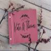 Wedding Guest Book, Personalized Leather Guest Book for Bride & Groom | Pink | Customized Signing, Registry Book for Visitors, Bridal Shower, Party - 60 Pages - D8 view 3