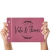 Wedding Guest Book, Personalized Leather Guest Book for Bride & Groom | Pink | Customized Signing, Registry Book for Visitors, Bridal Shower, Party - 60 Pages - D8 view 4