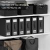 SheetCube Bed Sheet Organizers and Storage 6 Pack, Foldable Linen Closet Organizer with Window and Label, Bedding Folder Storage Box Container for Blanket, Duvet Cover Set, Bed Sheet Set - Black view 2