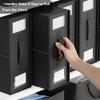 SheetCube Bed Sheet Organizers and Storage 6 Pack, Foldable Linen Closet Organizer with Window and Label, Bedding Folder Storage Box Container for Blanket, Duvet Cover Set, Bed Sheet Set - Black view 4