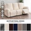 Genina Recliner Sofa Cover Stretch Couch Covers, Sofa Slipcover for Reclining Couch Thick Jacquard Furniture Protector Washable (Beige, 3 Seat) view 3